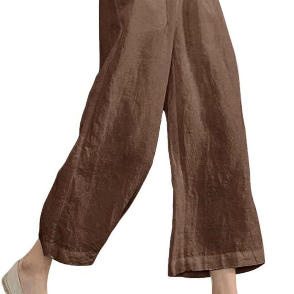 Elegant Brown Women's Cropped Pants